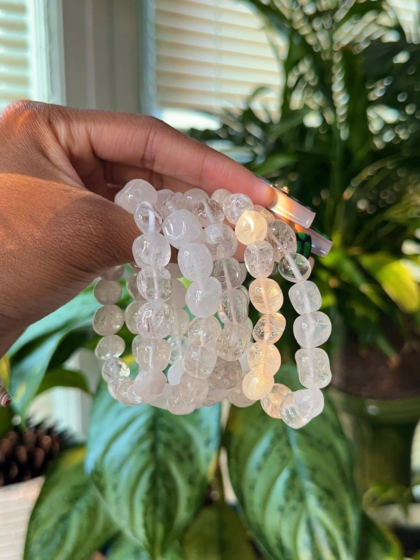 Tumbled Clear Quartz Crystal Bracelet