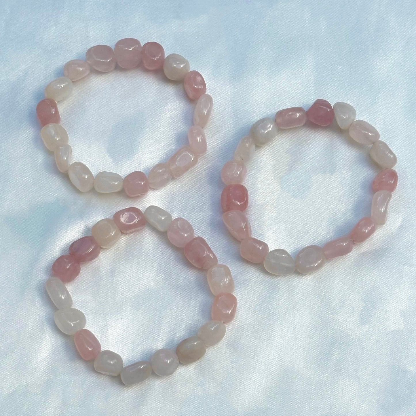 Tumbled Rose Quartz Crystal Bracelet