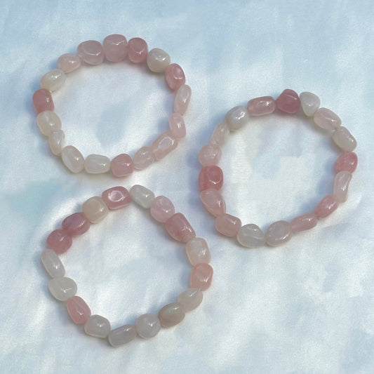 Tumbled Rose Quartz Crystal Bracelet