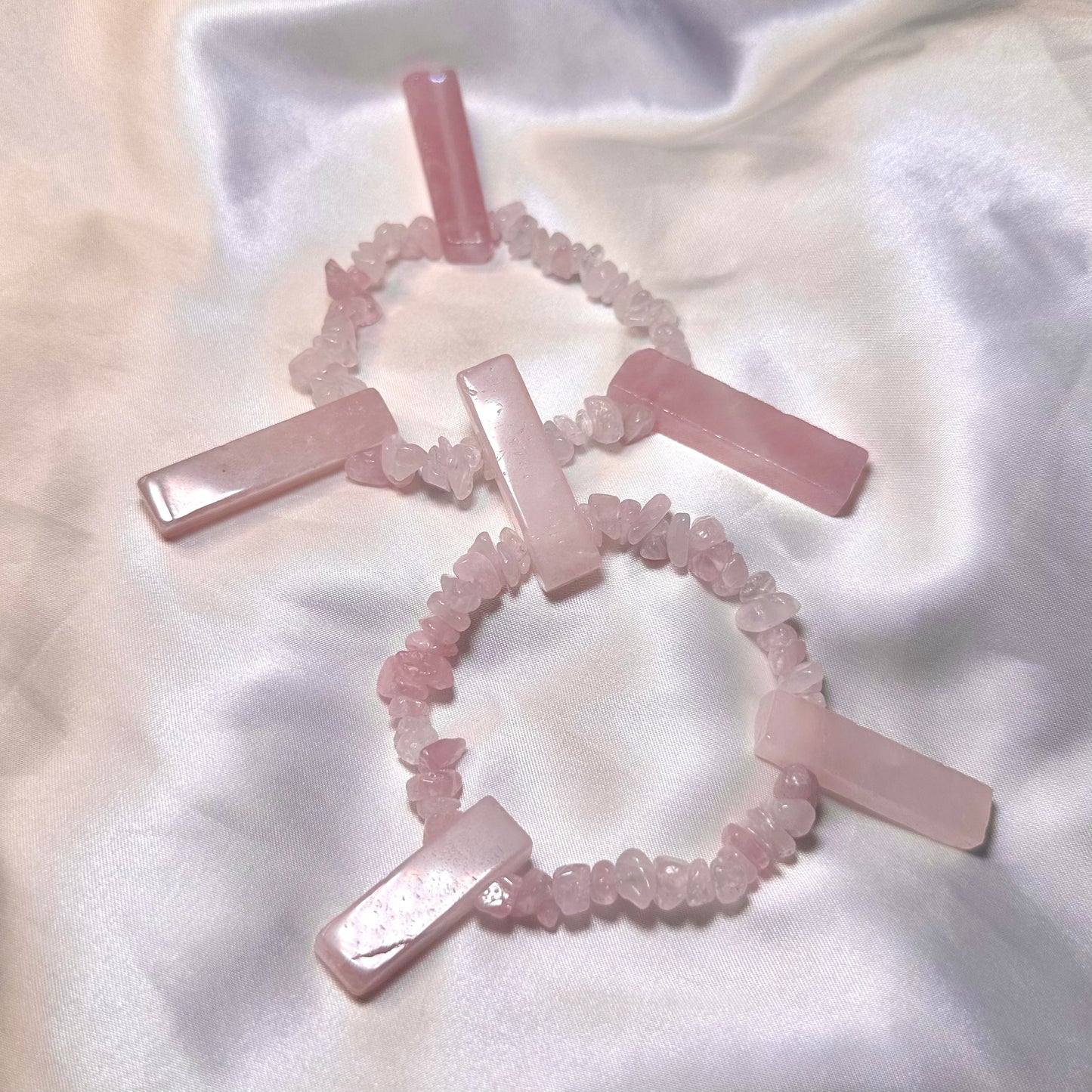 Rose Quartz Crystal Points Bracelet