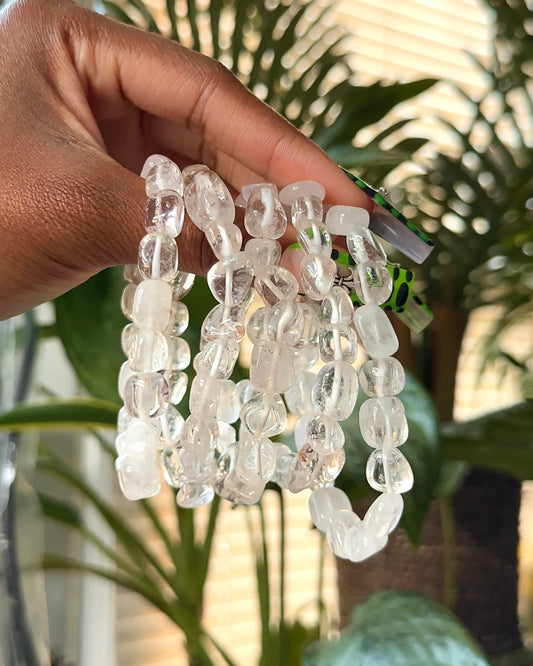 Tumbled Clear Quartz Crystal Bracelet