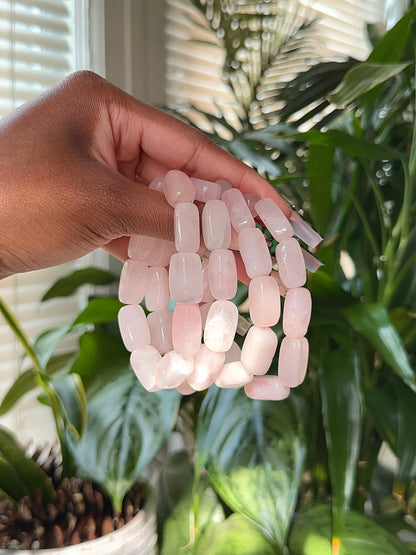 Rose Quartz Nugget Crystal Bracelet