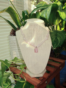 Rose Quartz Crystal Necklace A