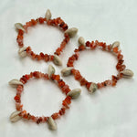 Load image into Gallery viewer, Carnelian Cowrie Shell Crystal Bracelet
