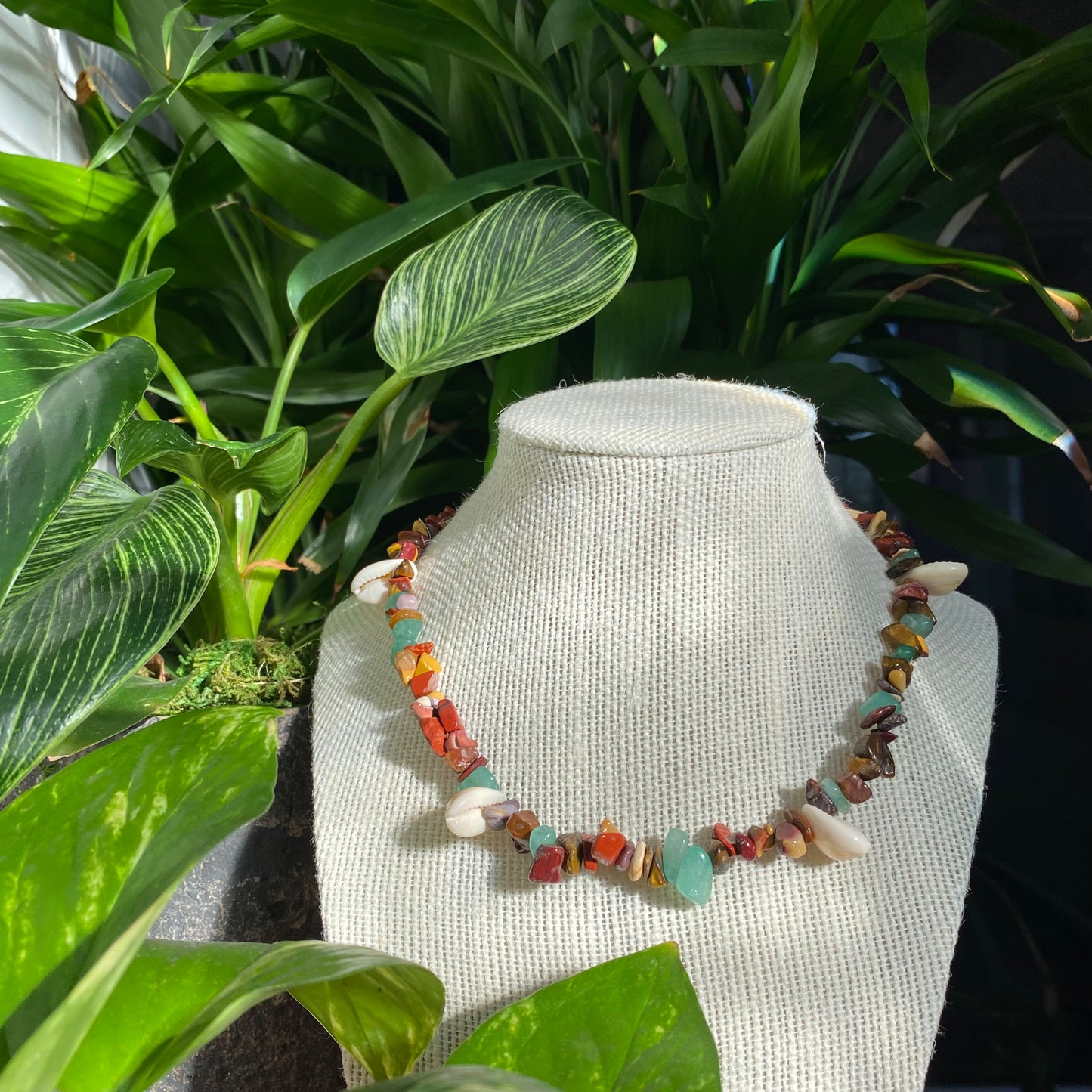 Cowrie Shell Crystal Choker