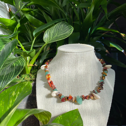 Cowrie Shell Crystal Choker